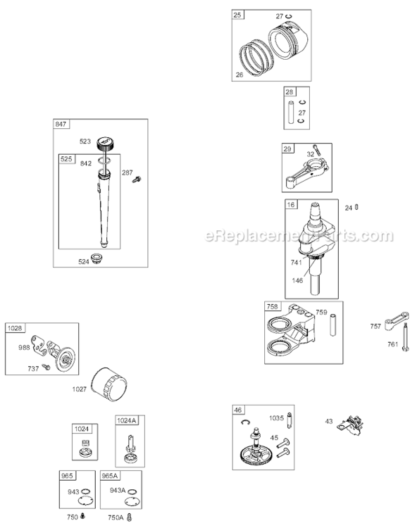 Page B Diagram and Parts List for 0132-E1 Briggs and Stratton Engine